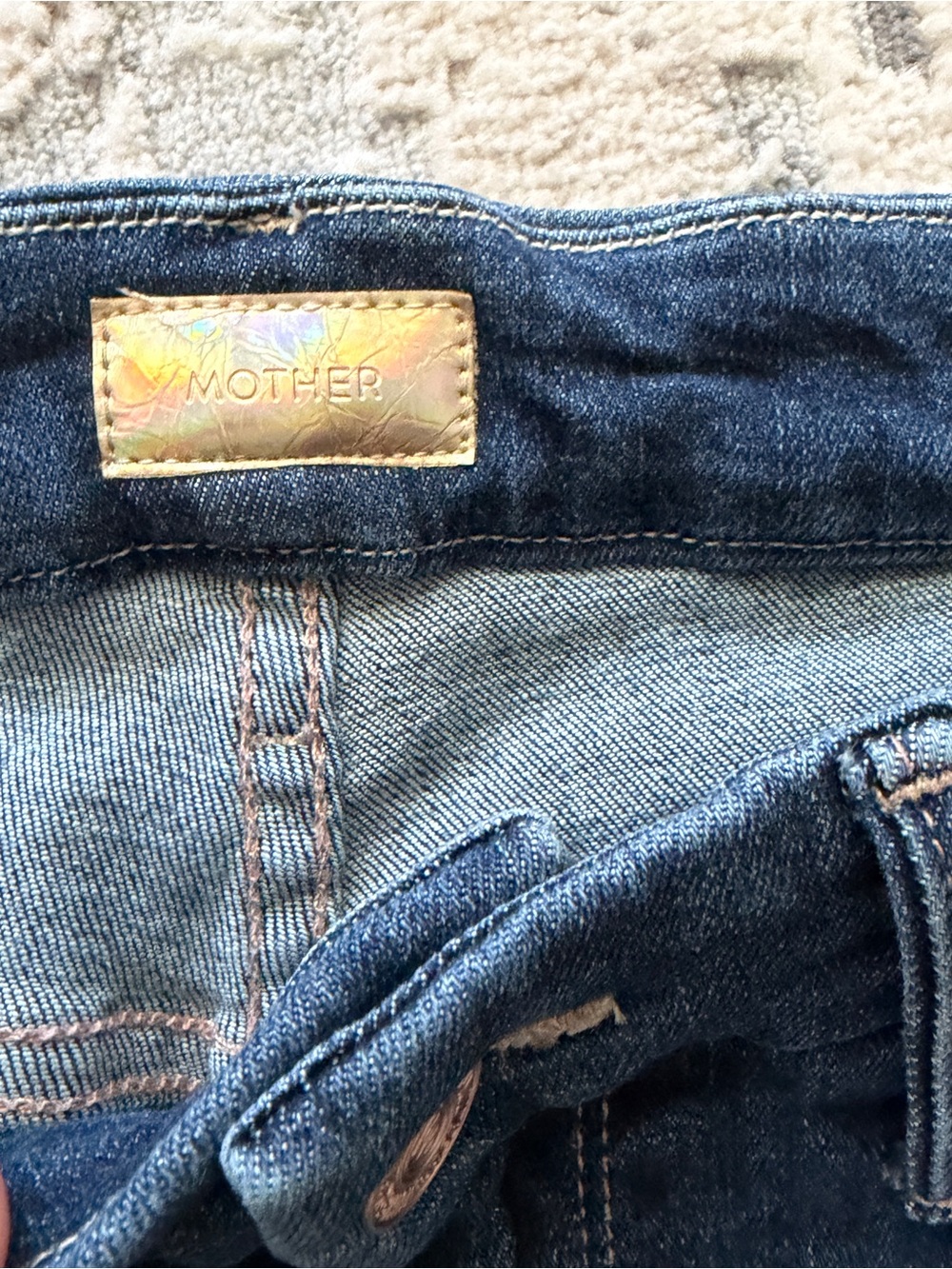 MOTHER Indigo Raw-Hem Skinny Jeans - Picture 2 of 7